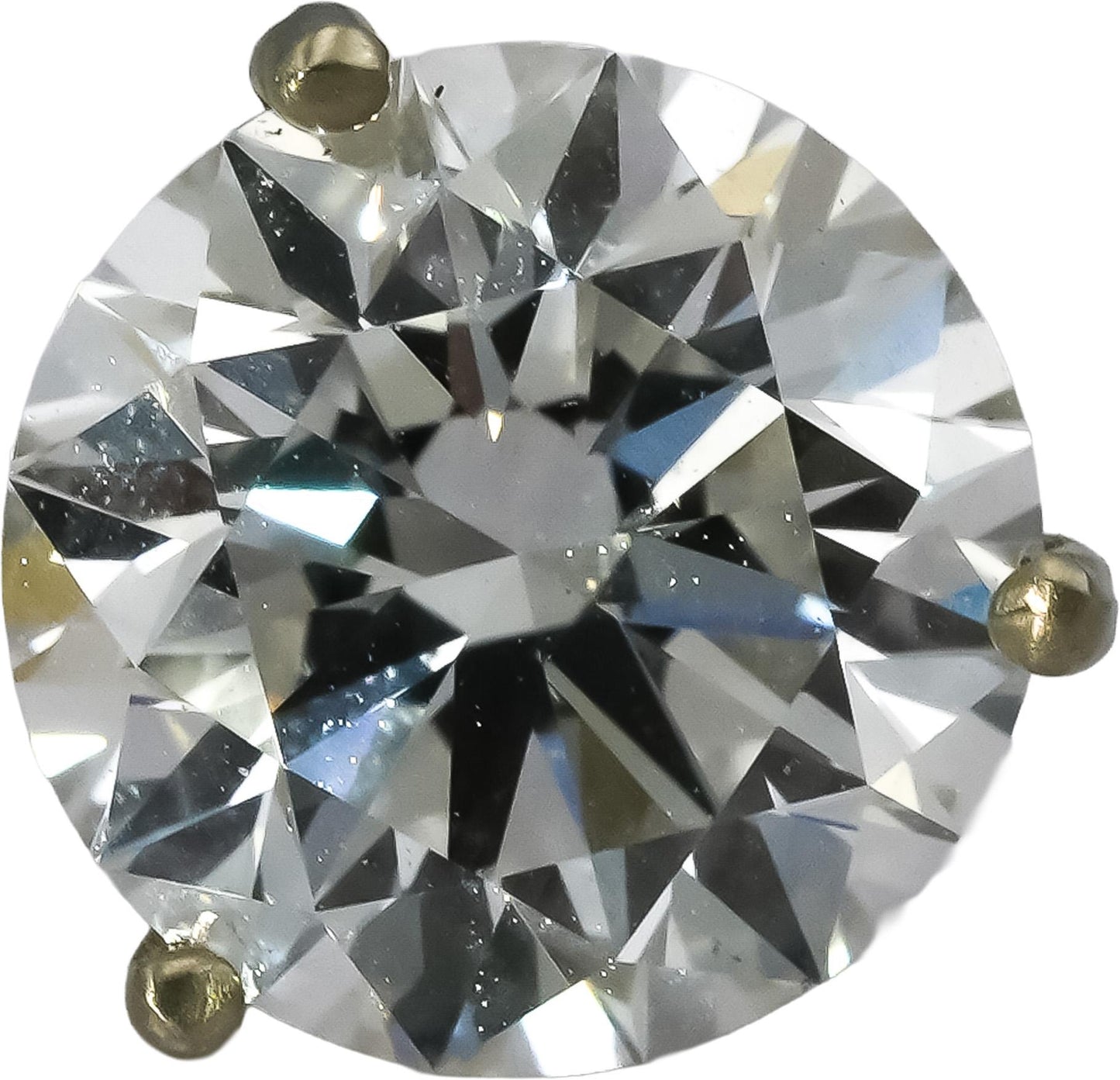 14k White Gold VS Round Lab-Grown Diamond Martini Setting Stud Earrings 4.10CT