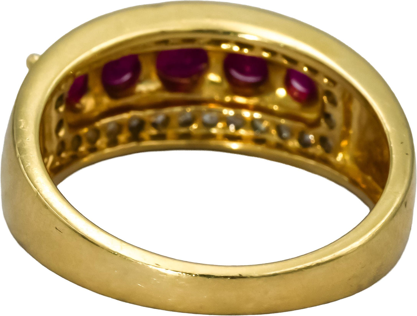 14k Yellow Gold Diamond and Ruby Band Ring 1.33CT Size 7