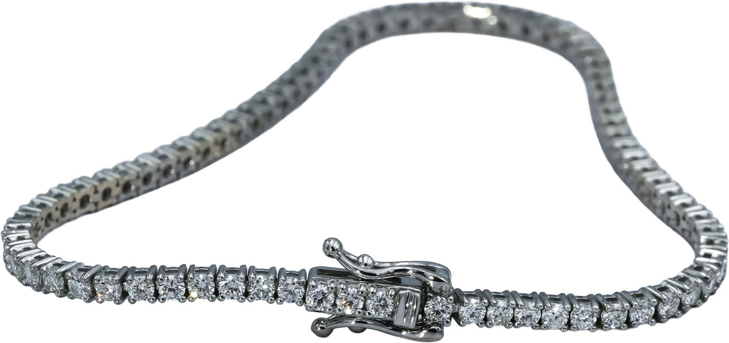 14k White Gold VS Round Diamond Tennis Bracelet 2.73CT