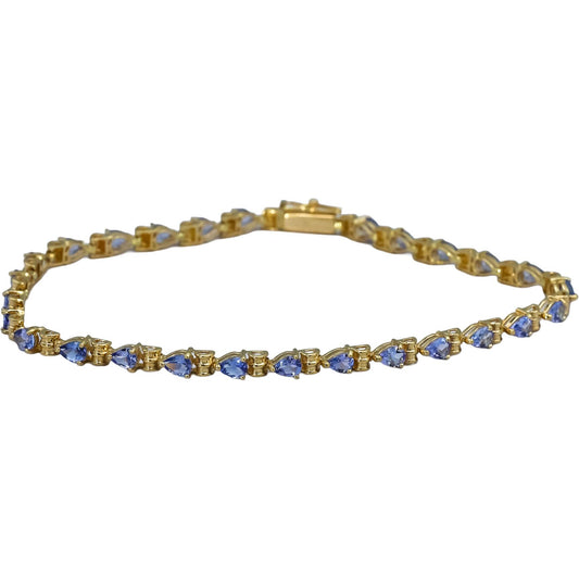 14k Yellow Gold Pear Cut Tanzanite Line Bracelet 4.0CT