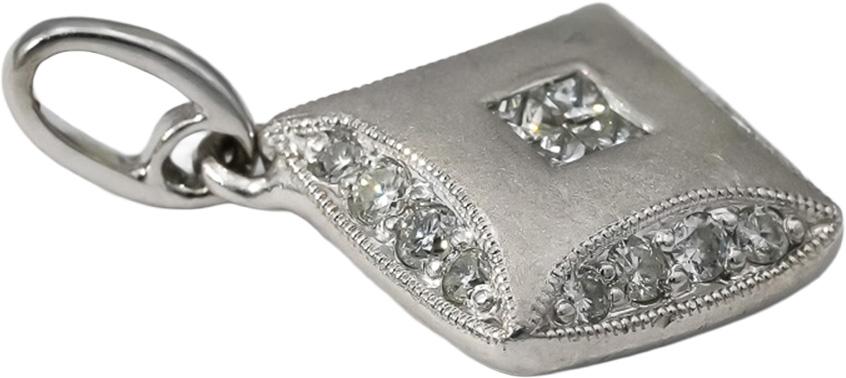 Platinum VS Princess and Round Diamond Pendant 0.35CT