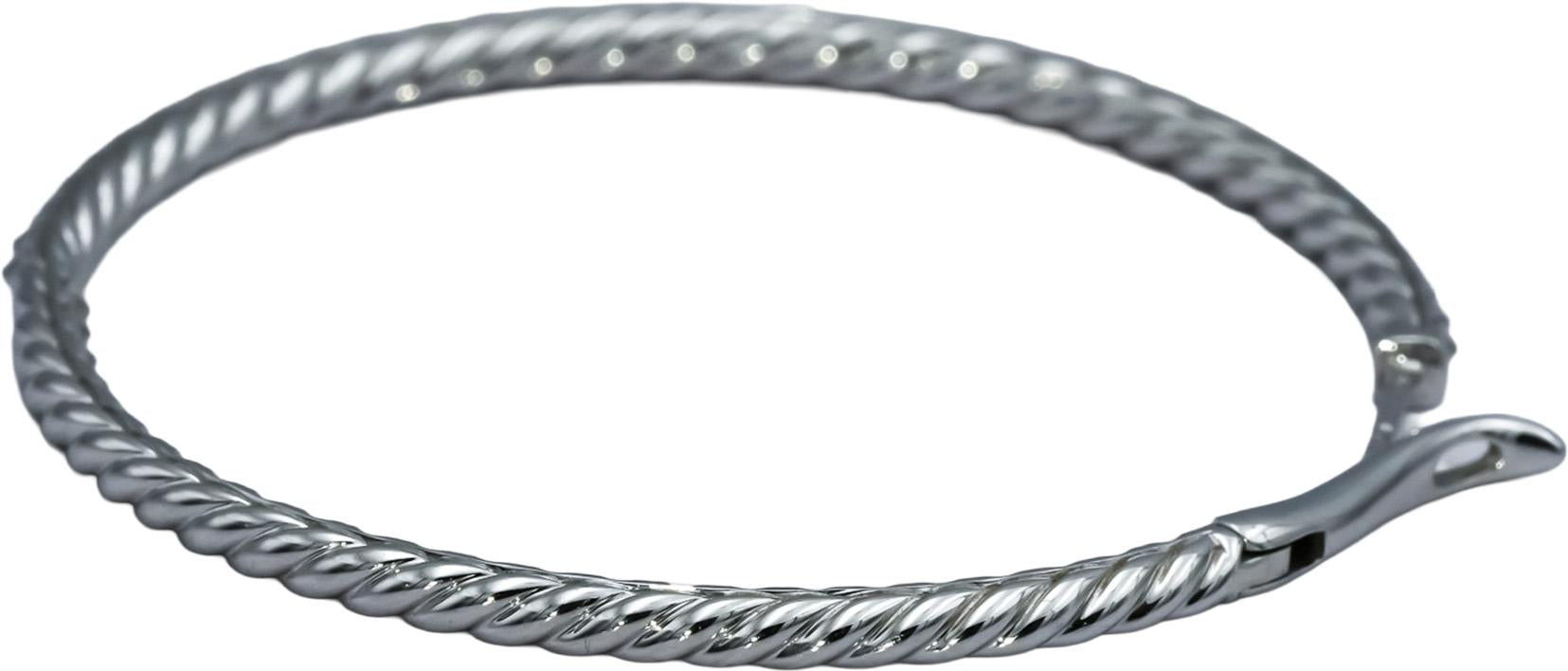 DAVID YURMAN 18k White Gold Diamond Reverse Set Inside Out Hoop Earrings 3.0CT