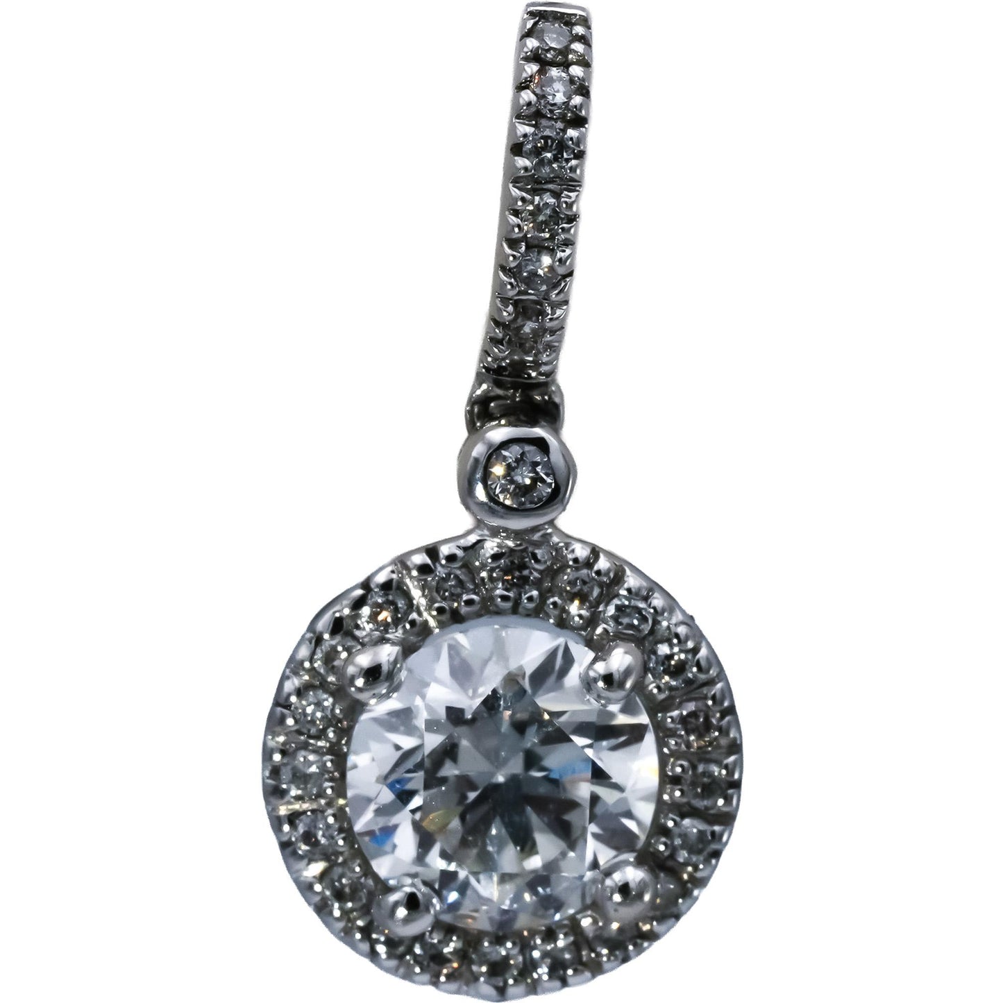 14k White Gold Round Diamond Dangle Earrings 2.50CT w/ 2.15CT Centers