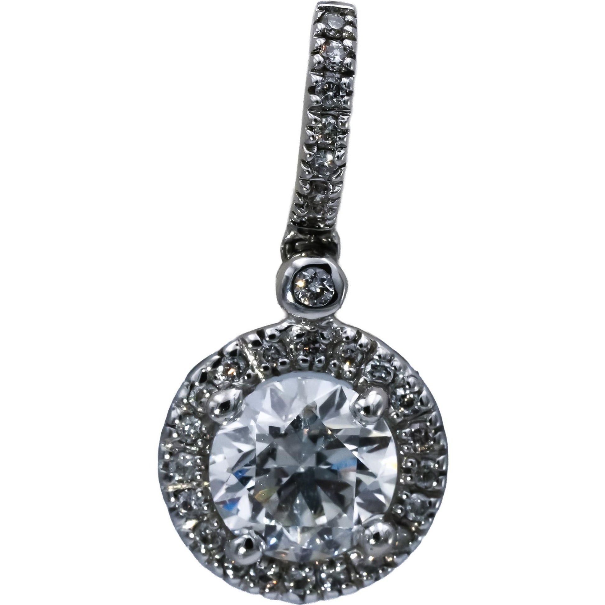 14k White Gold Round Diamond Dangle Earrings 2.50CT w/ 2.15CT Centers