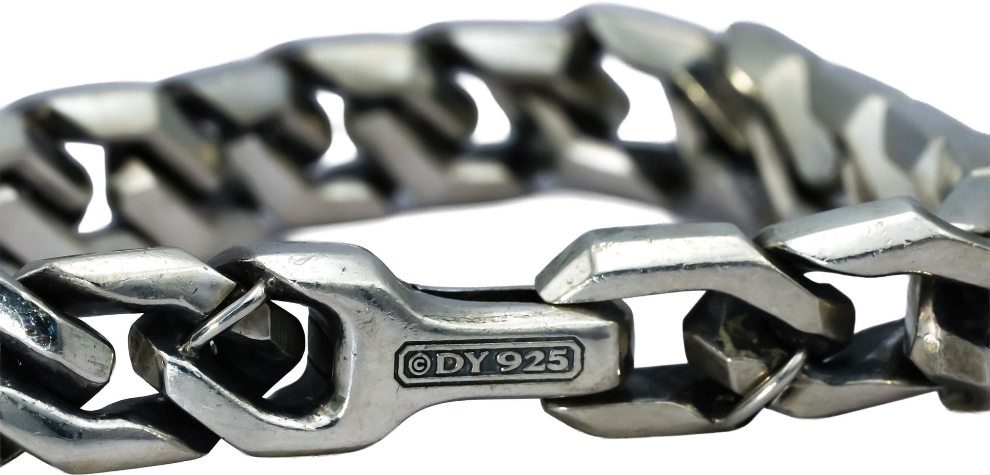 DAVID YURMAN Sterling Silver Curb Chain Angular Bracelet $1450 Retail