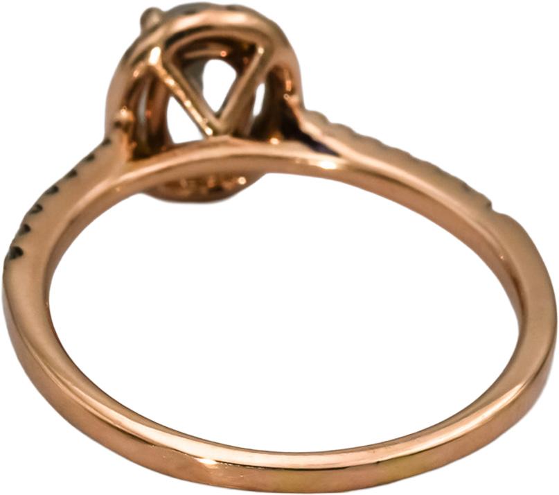 LE VIAN 14k Rose Gold Aquamarine and Diamond Halo Ring Size 8.5