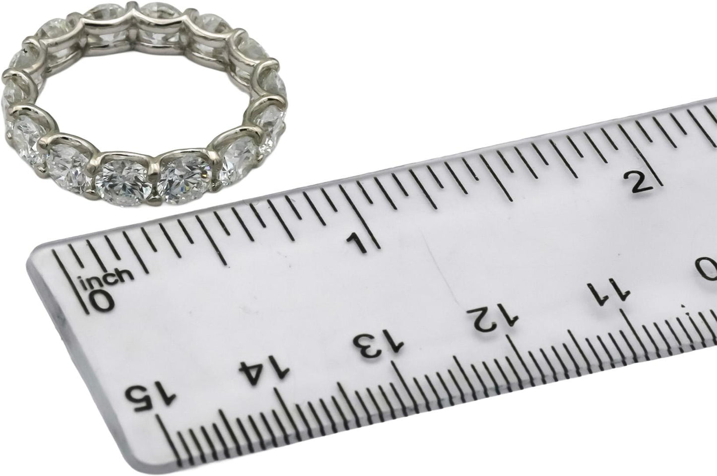 14k White Gold VS Round Natural Diamond Eternity Band Ring 5.80CT Size 7.5
