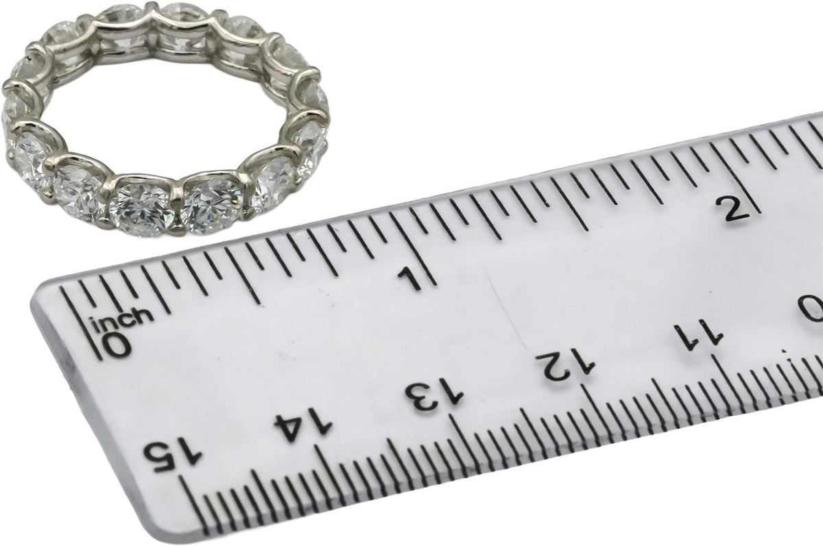 14k White Gold VS Round Natural Diamond Eternity Band Ring 5.80CT Size 7.5