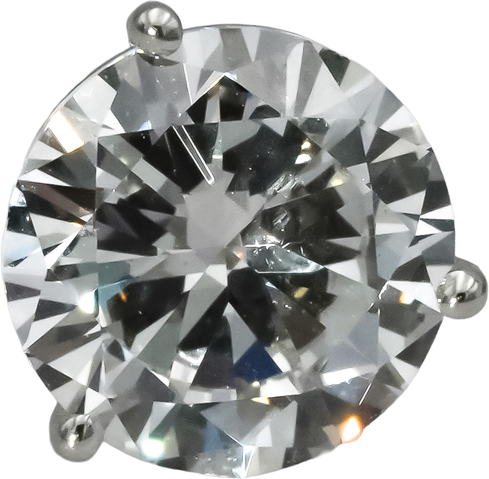 14k White Gold VS Round Lab-Grown Diamond Martini Setting Stud Earrings 5.08CT