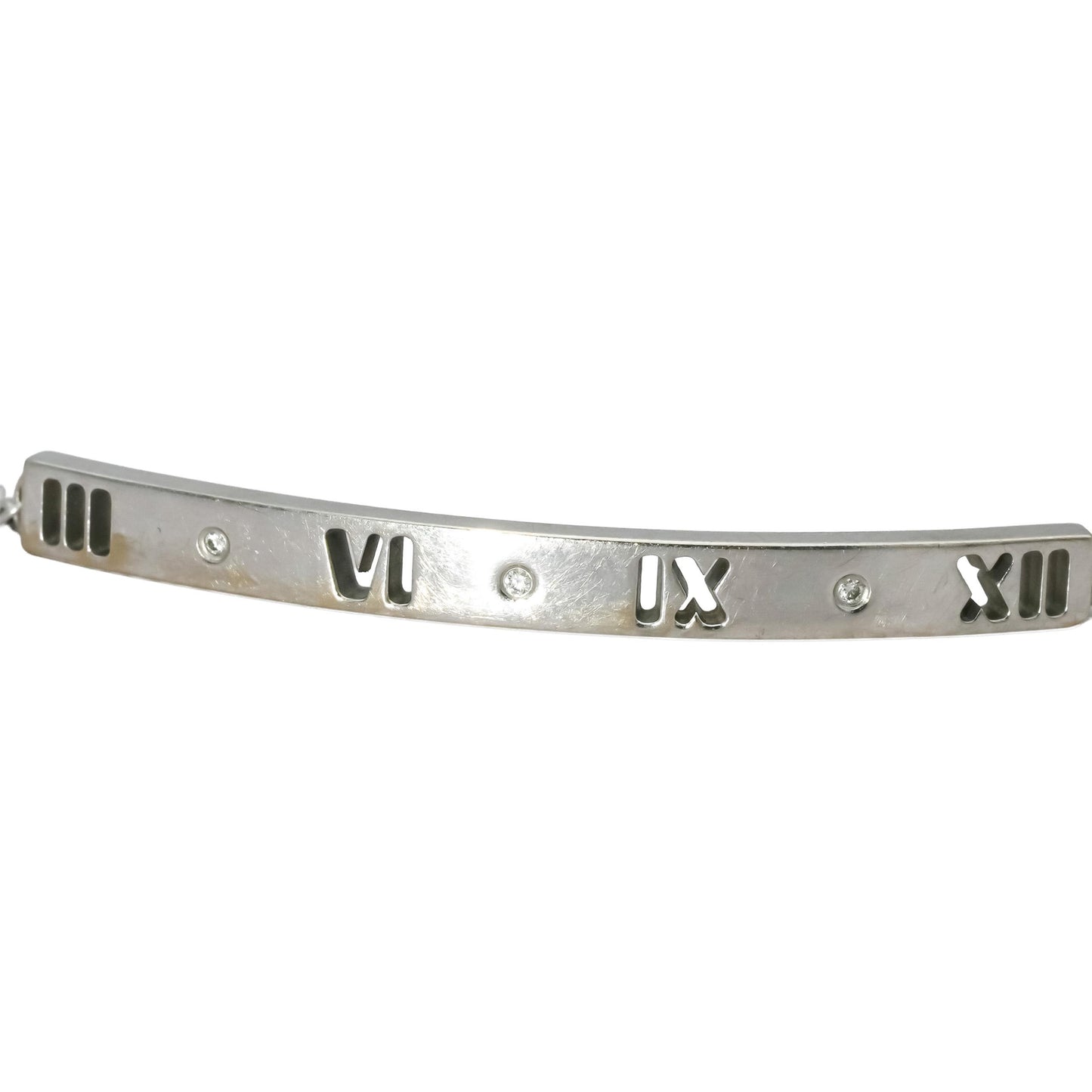TIFFANY & CO. 18k White Gold Diamond Atlas ID Bracelet