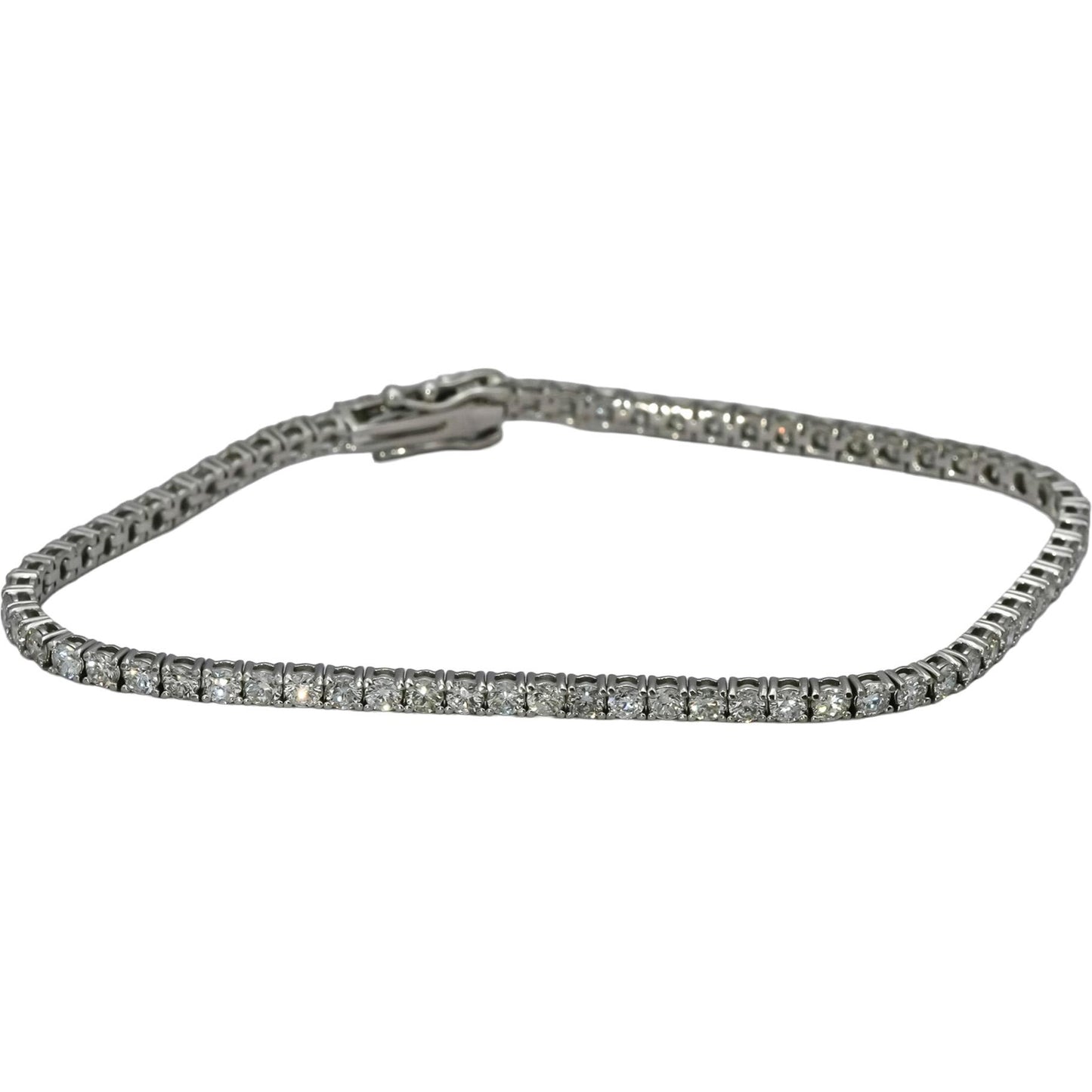 14k White Gold VS Round Diamond Tennis Bracelet 3.23CT