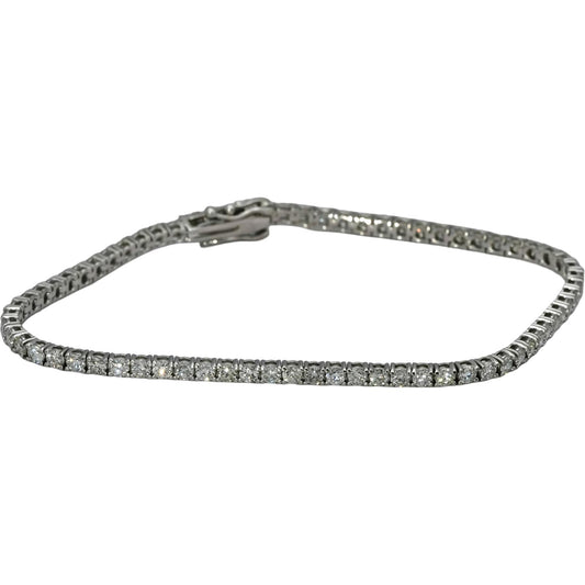14k White Gold VS Round Diamond Tennis Bracelet 3.23CT
