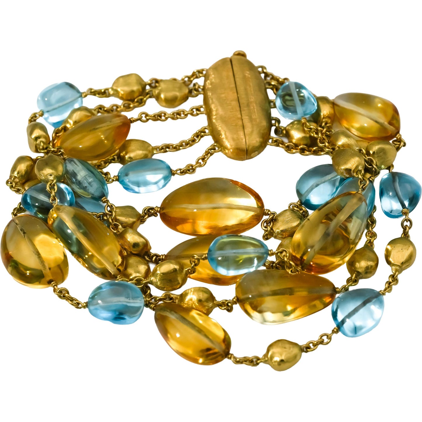 MARCO BICEGO 18k Yellow Gold Confetti Collection Gemstone Five Strand Bracelet
