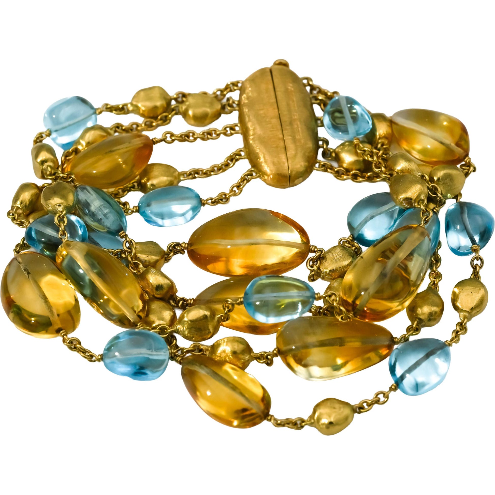 MARCO BICEGO 18k Yellow Gold Confetti Collection Gemstone Five Strand Bracelet