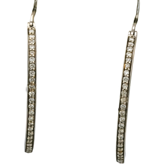 14k White Gold Round Diamond Hoop Earrings 1.50CT