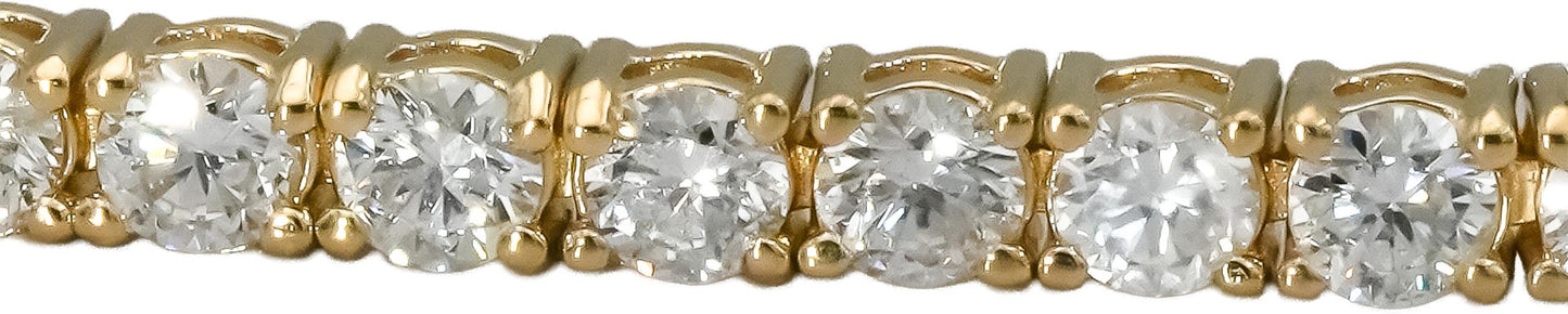 14k Yellow Gold Round Natural Diamond Tennis Bracelet 4.55CT