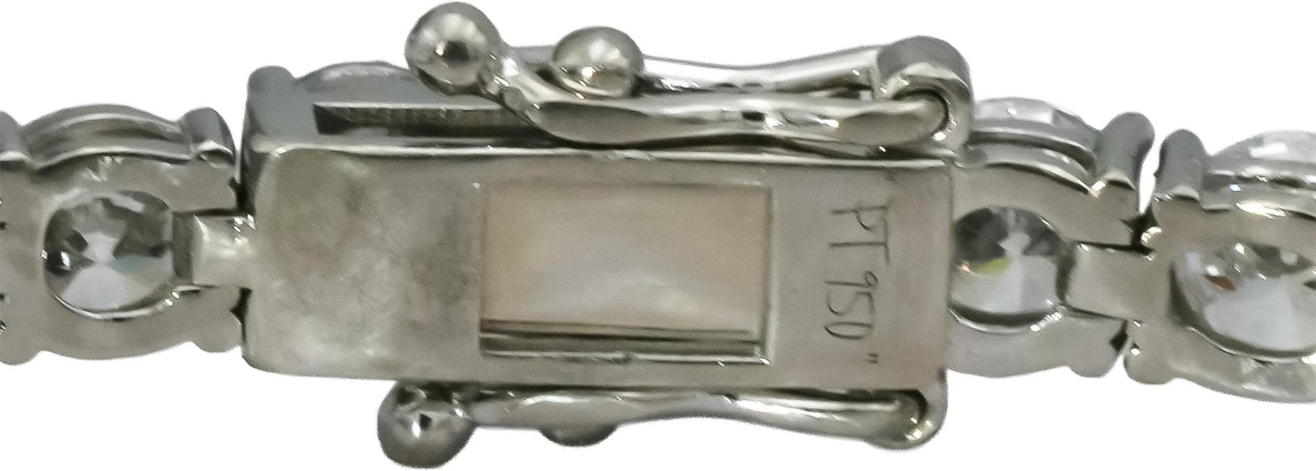 Platinum VS Round Cut Lab-Grown Diamond Tennis Bracelet 10.10CT