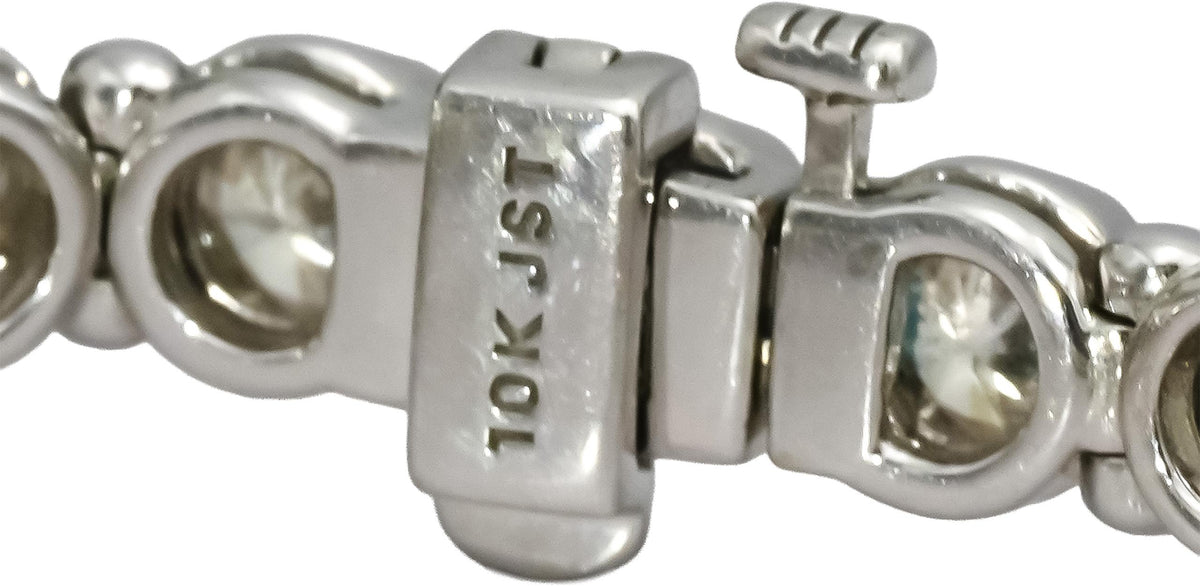 10k White Gold VS Round Natural Diamond Tennis Bracelet 10.0CT