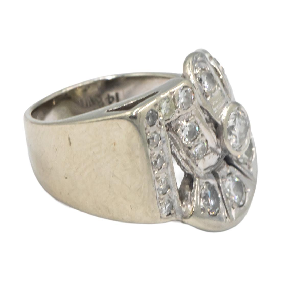 Antique 14k White Gold 0.90CT VS Old Euro and Single Cut Diamond Ring Size 5