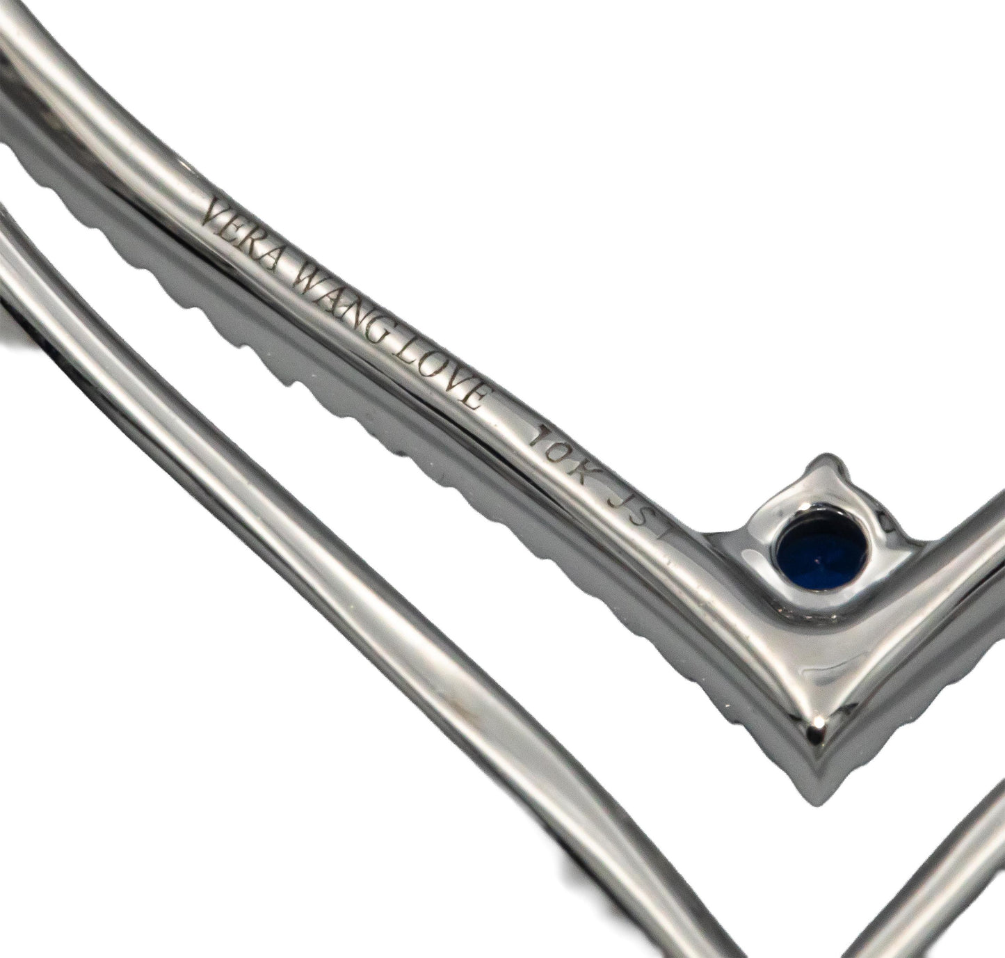 VERA WANG LOVE 10k White Gold 0.50CT Diamond Heart Pendant Necklace