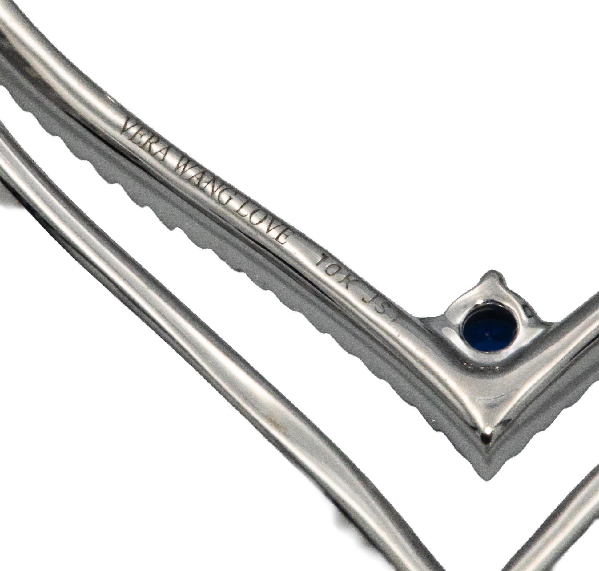VERA WANG LOVE 10k White Gold 0.50CT Diamond Heart Pendant Necklace