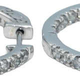 10k White Gold Diamond Inside Out Hoop Huggie Earrings 1.50CT