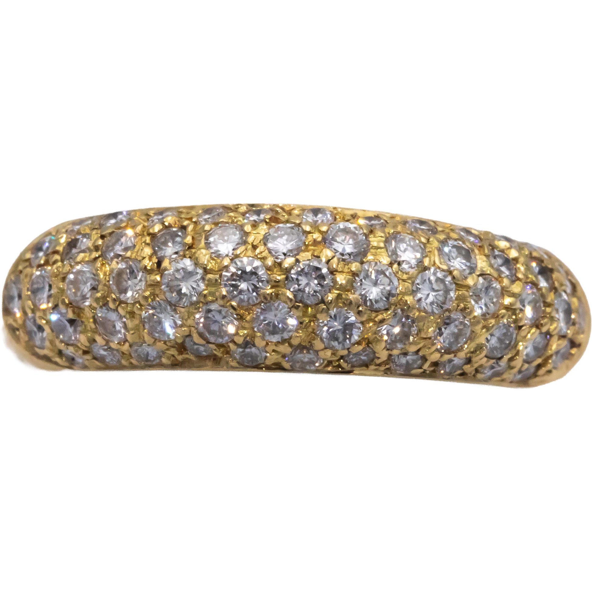 18k Yellow Gold 0.75CT VS Diamond Dome Cluster Band Ring Size 7