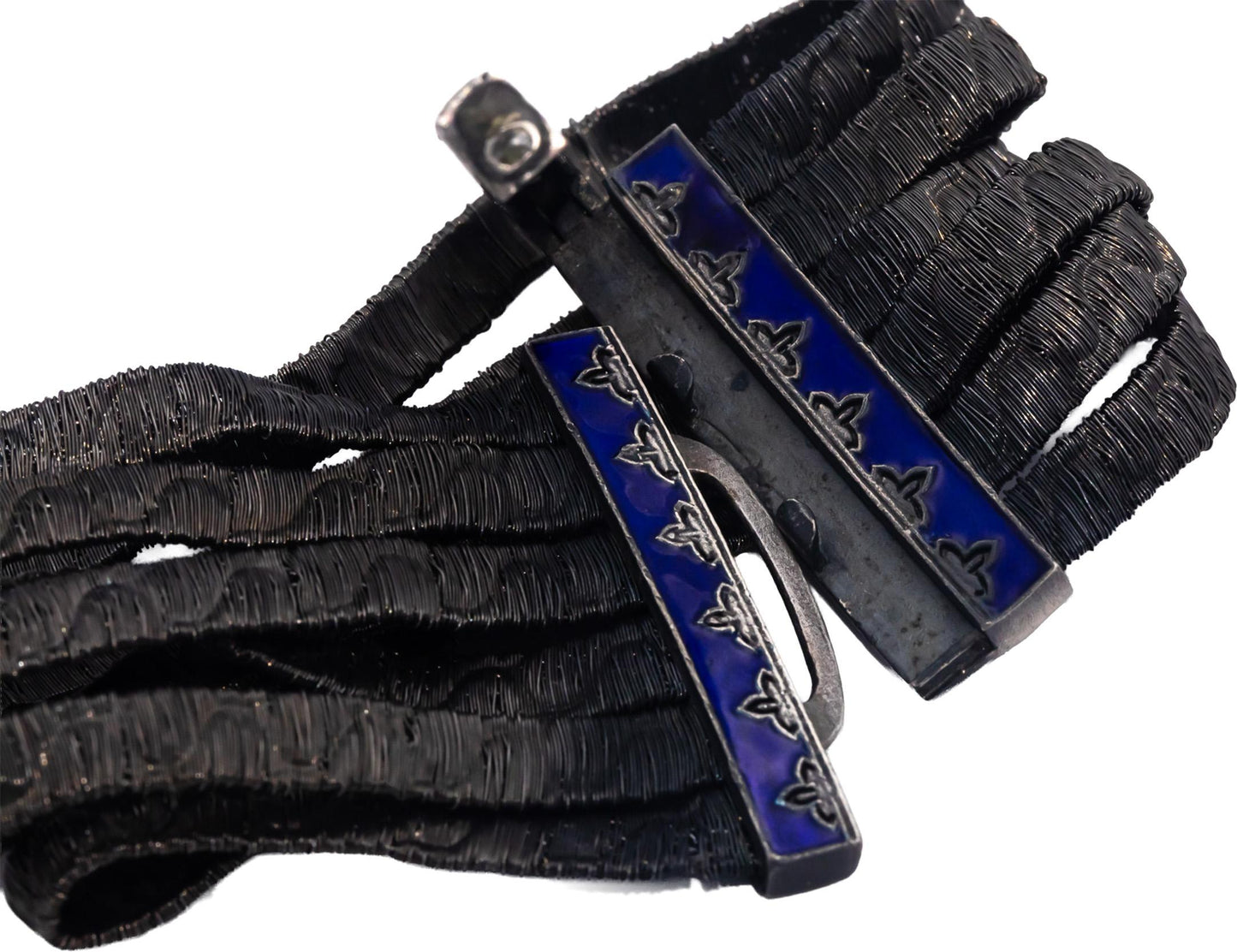 STAMBOLIAN 18k Gold and Sterling Silver Enamel Multi-Strand Mesh Bracelet