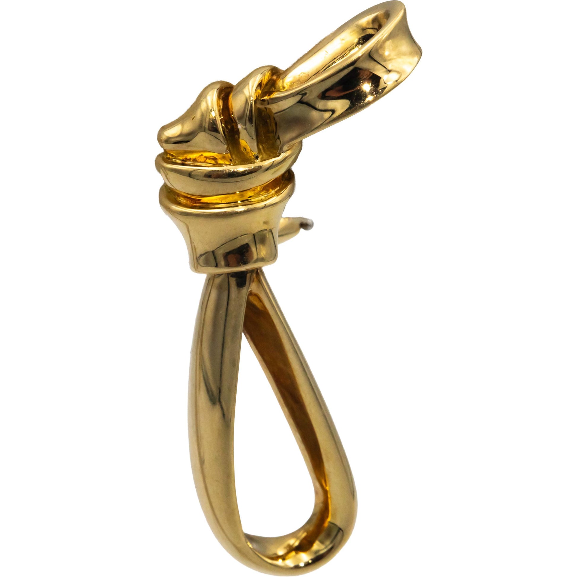 TIFFANY & CO. Vintage 18k Yellow Gold Knot Ribbon Drop Dangle Earrings