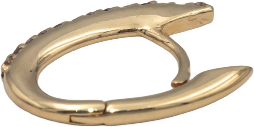 14k Yellow Gold 0.25CT Round Cut Diamond Hoop Huggie Earrings
