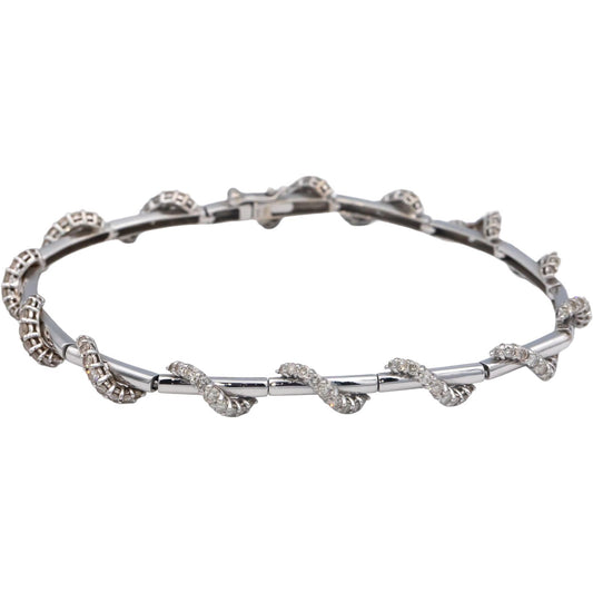14k White Gold 2.0CT Round Cut Diamond Fancy Formal Tennis Bracelet