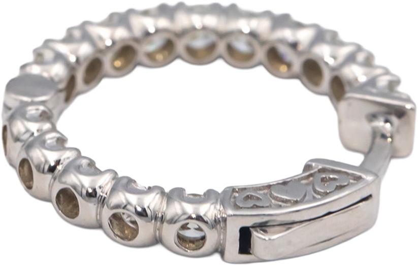 14k White Gold Jewelry VS Round Diamond Inside Out Hoop Earrings 3.15CT