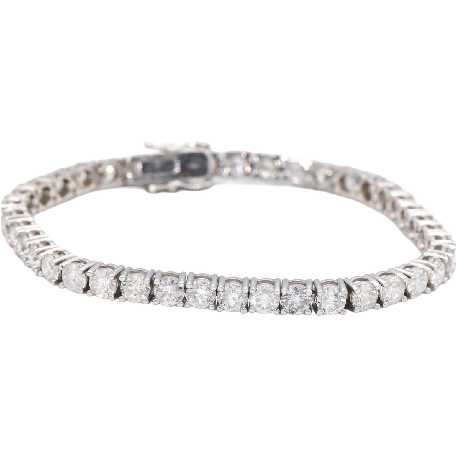 Diamond 14k White Gold Jewelry Round Cut Tennis Bracelet 11.56CT