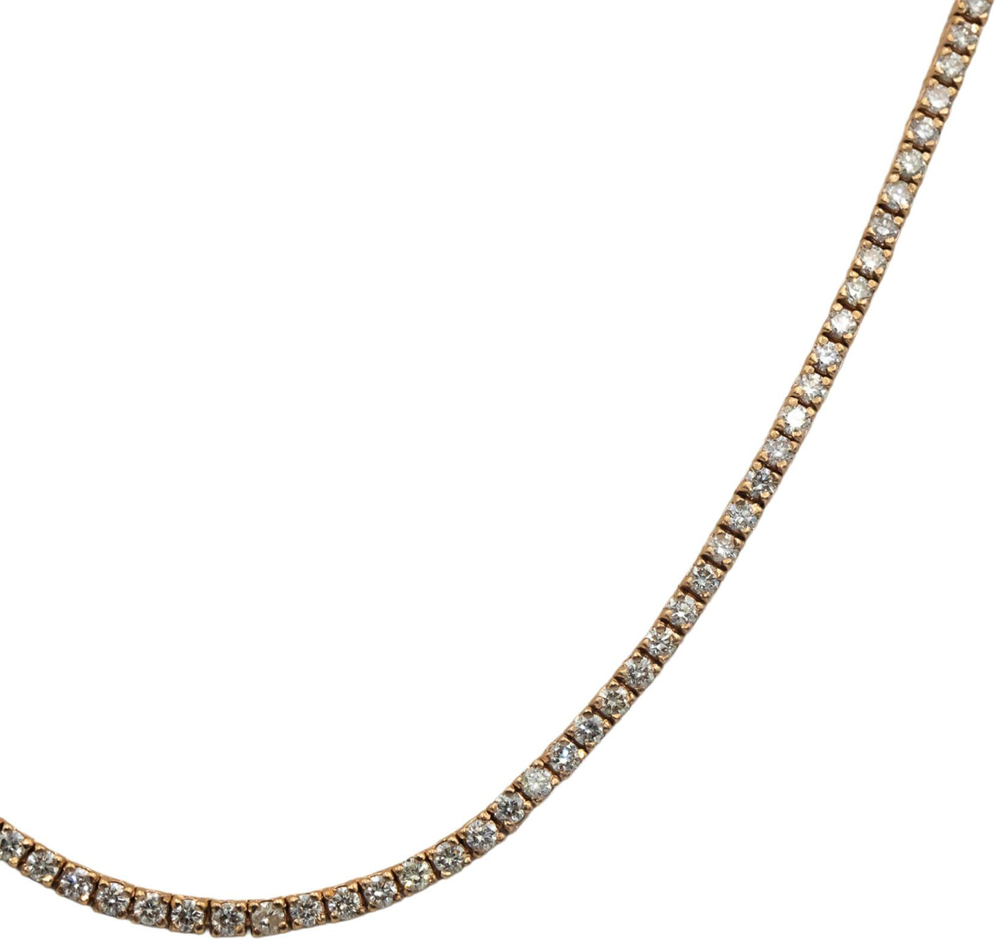 Round Cut Diamond 14k Rose Gold Jewelry Tennis Necklace 5.97CT