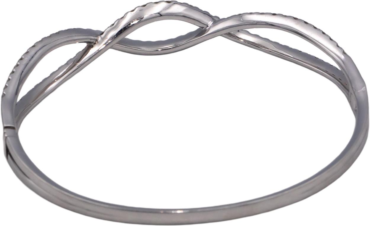 ODELIA 18k White Gold 3.0CT Round Cut Diamond Bangle Bracelet