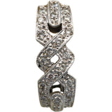 14k White Gold Round Diamond Cluster Curved Earrings 0.40CT