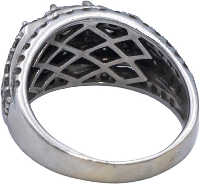 14k White Gold 1.70CT Princess and Round Cut Diamond Engagement Ring Size 8