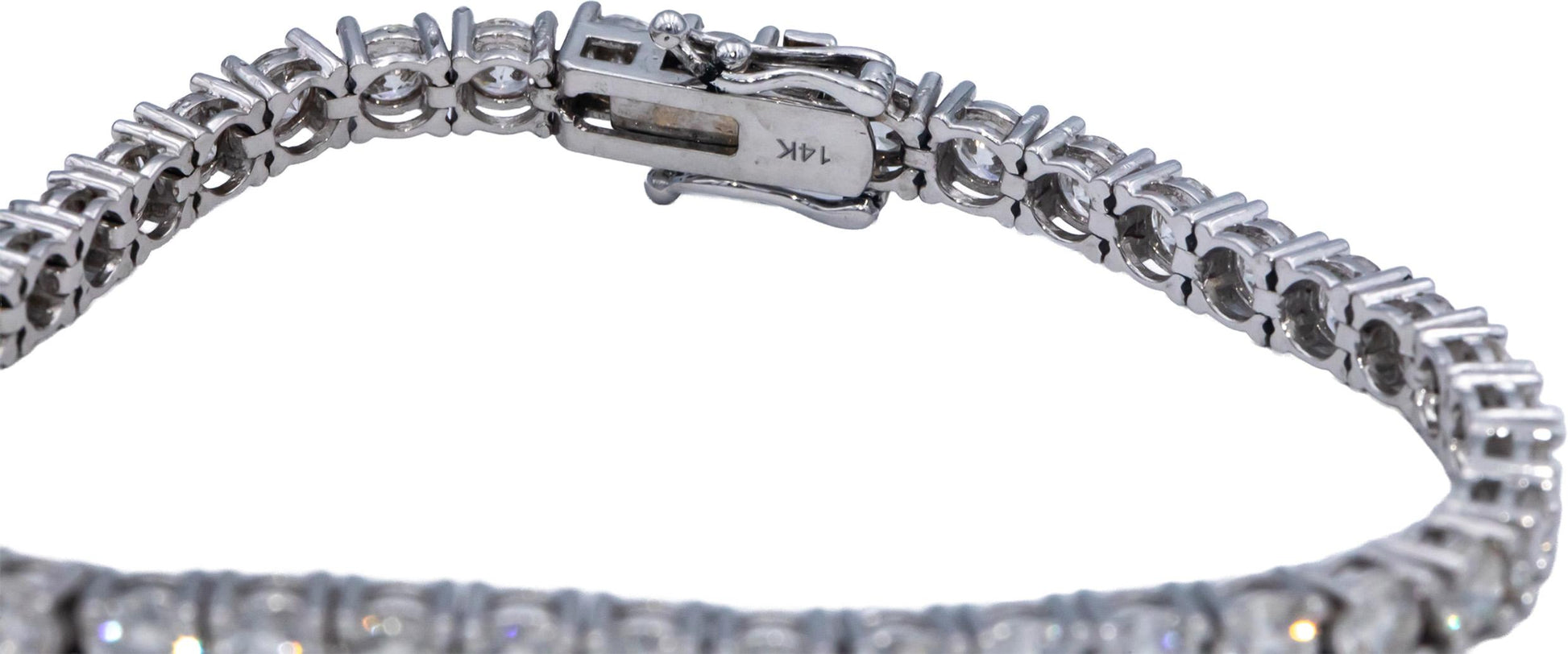 Round Cut Diamond 14k White Gold VS Tennis Bracelet 10.01CT