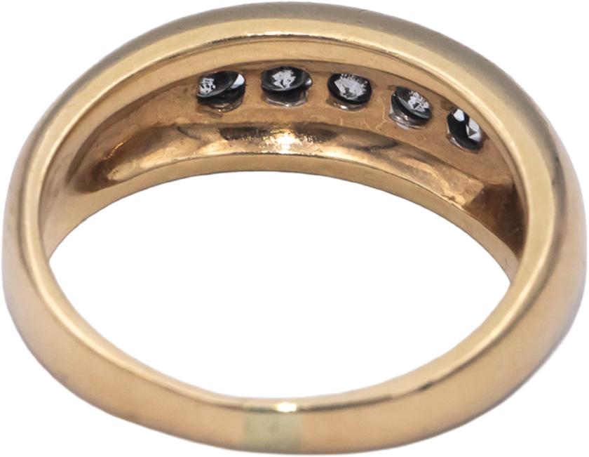 14k Yellow Gold Round Diamond Five Stone Band Ring 0.45CT Size 6.75