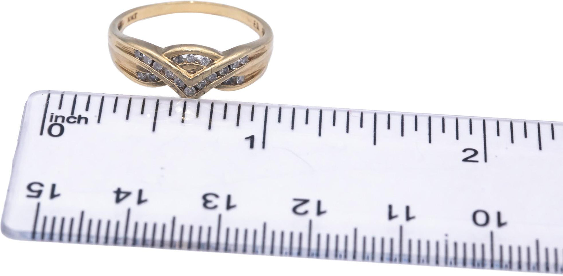 10k Yellow Gold 0.20CT Round Cut Diamond Band Ring Size 7.5