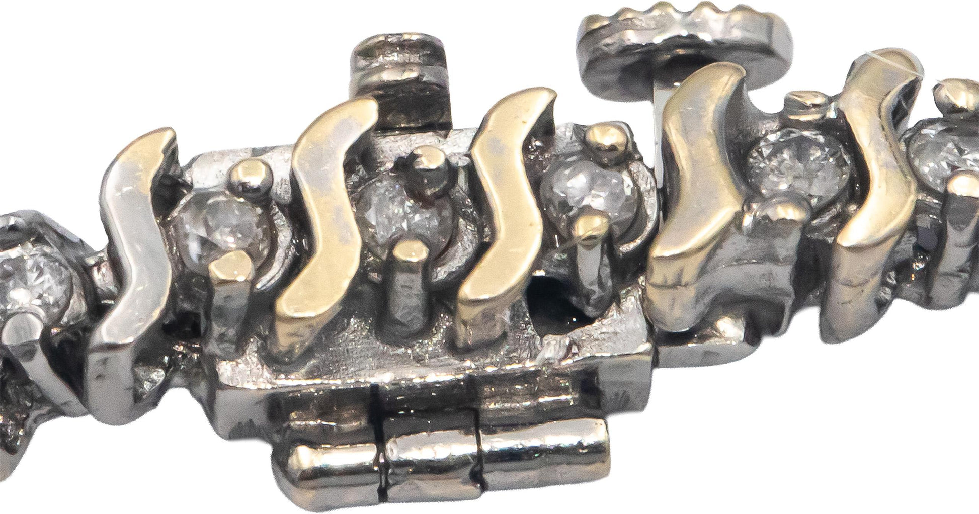 14k White Gold 1.0CT Round Cut Diamond S-Link Tennis Bracelet