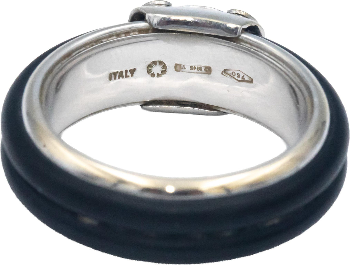 BARAKA Italy 18k White Gold Jewelry Band Ring Size 8