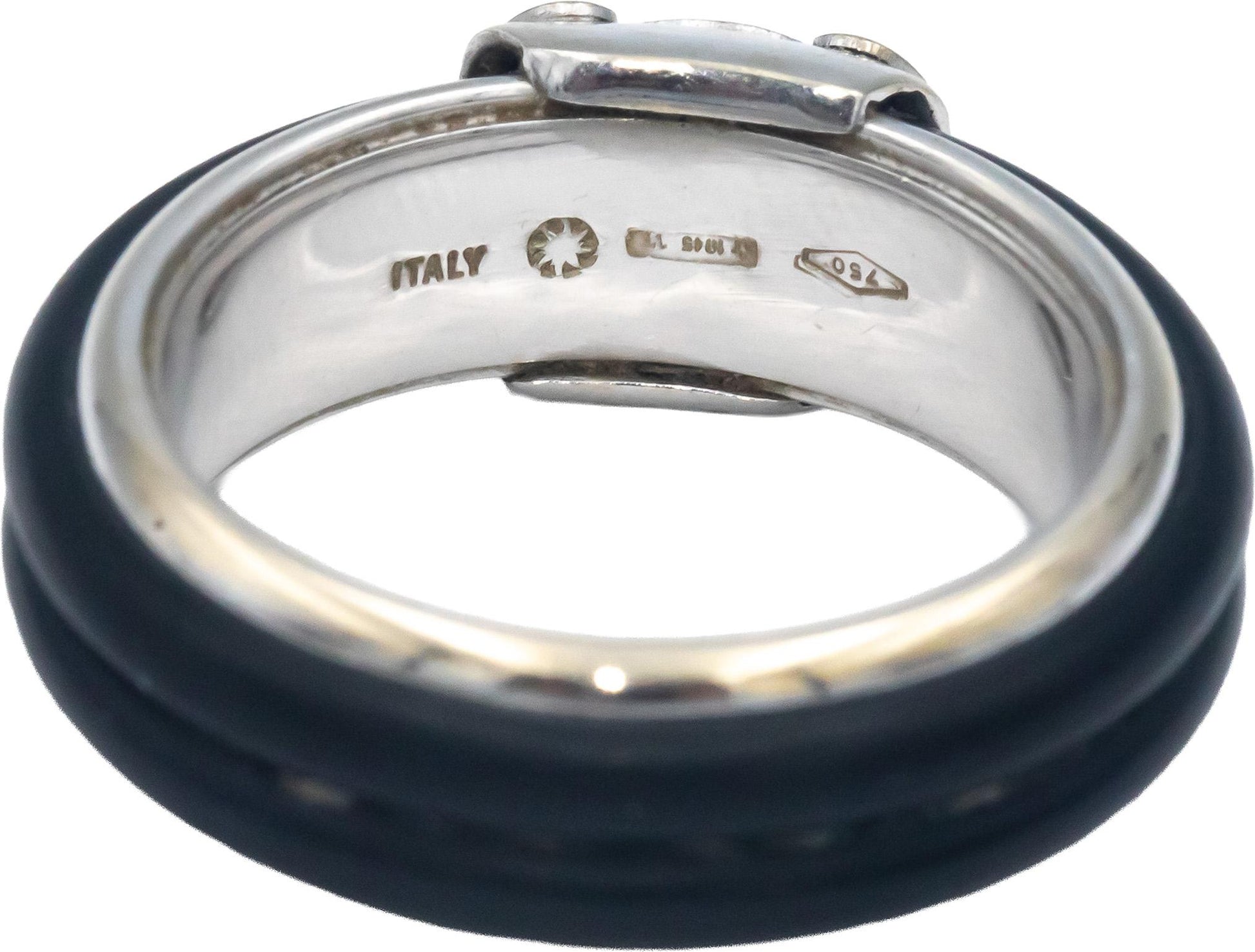 BARAKA Italy 18k White Gold Jewelry Band Ring Size 8