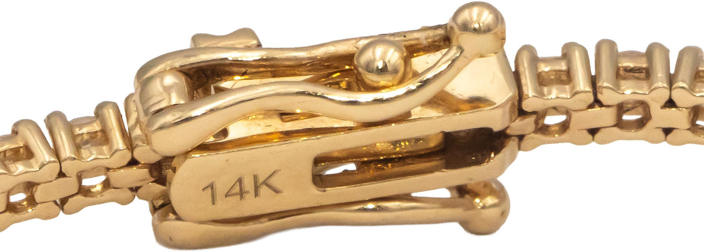 14k Yellow Gold Jewelry 1.95CT VS Round Cut Prong Set Diamond Tennis Bracelet