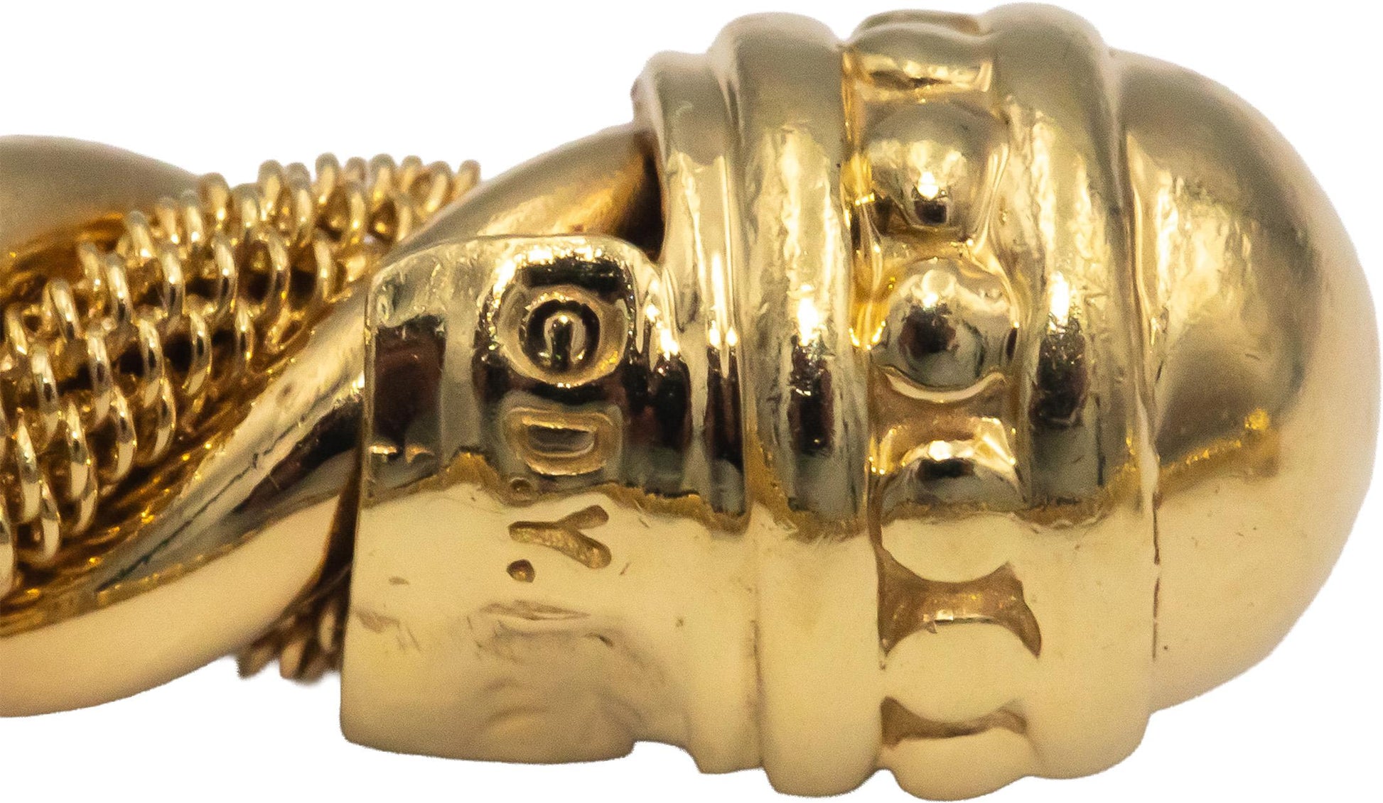 DAVID YURMAN 18k Yellow Gold Jewelry Twisted Open Bangle Cuff Bracelet