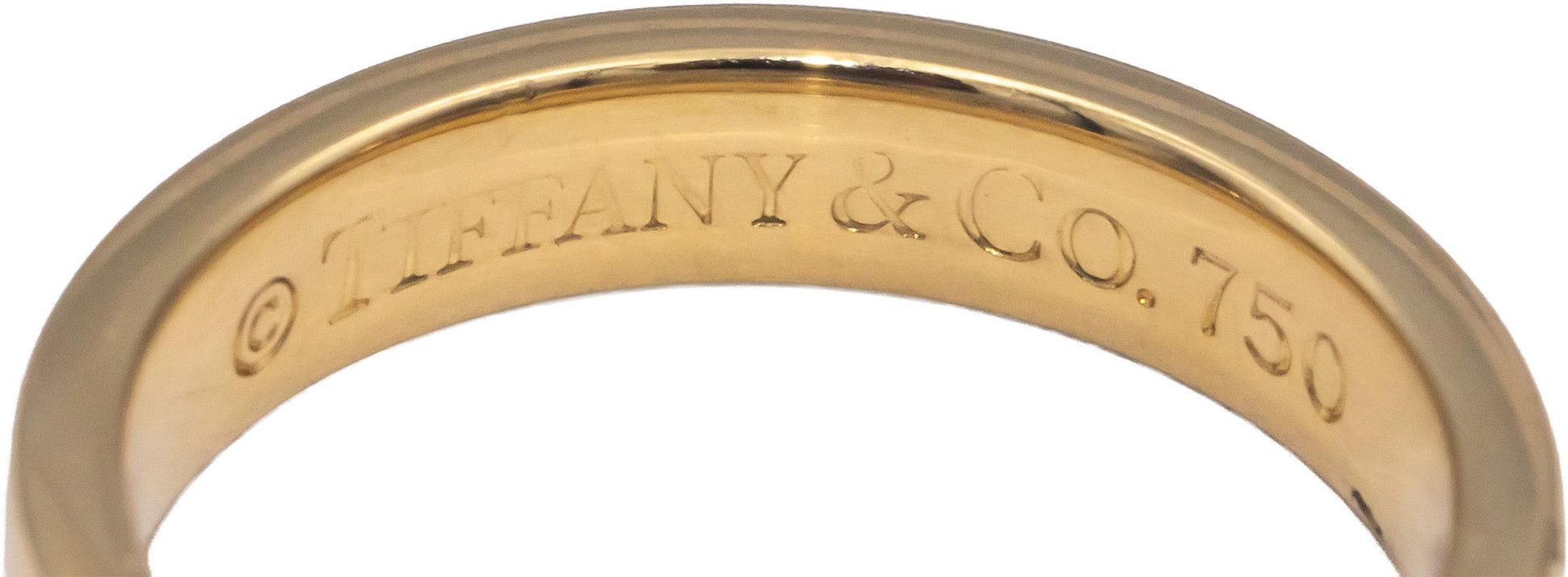 TIFFANY & CO. Estate Jewelry 18k Yellow Gold Tiffany 1837 Band Ring Size 6.5