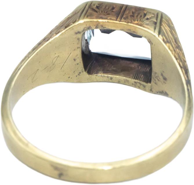 Vintage Antique 10k Yellow Gold 2.0CT Aquamarine Solitaire Filigree Ring Size 9