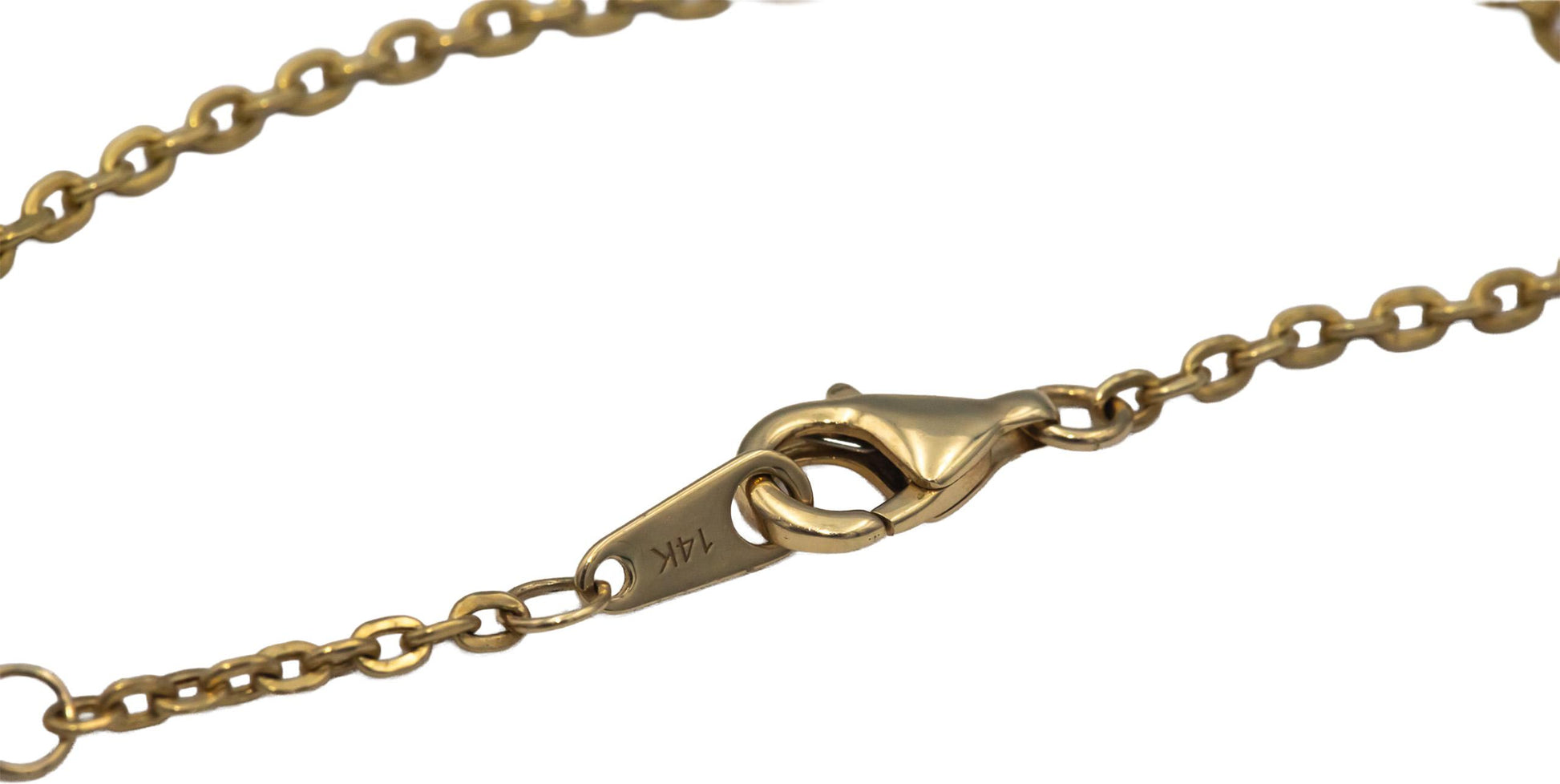 14k Yellow Gold .22CT VS Round Cut Illusion Setting Diamond By The Yard Necklace
