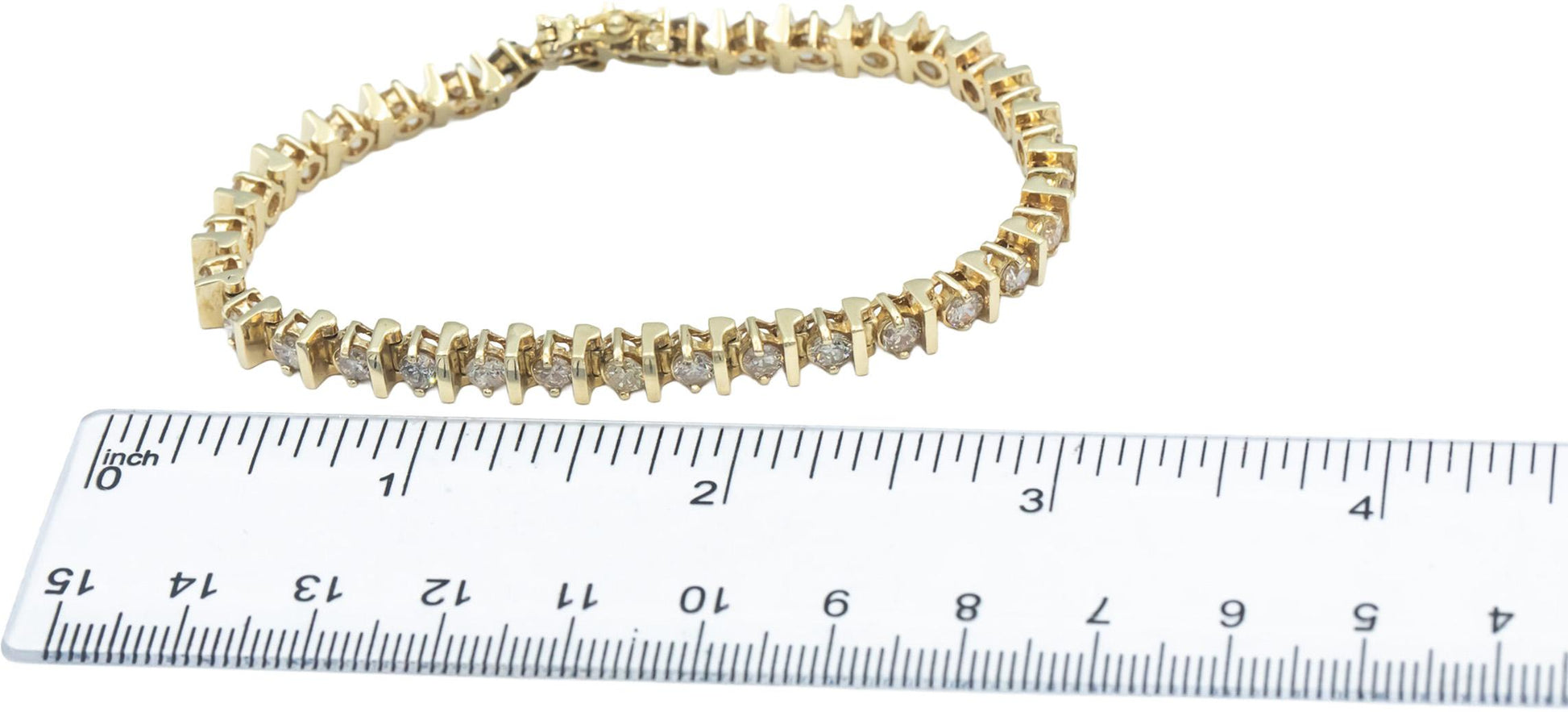 Diamond Round Cut 14k Yellow Gold Fancy Link Bracelet 5.0CT