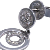 14k White Gold Round Cut Diamond Drop Dangle Earrings 0.10CT
